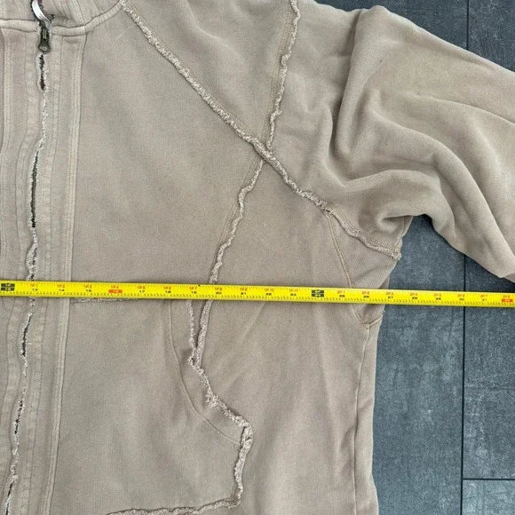 Free People Long Hooded Duster Coat in Khaki - Picture 7 of 8